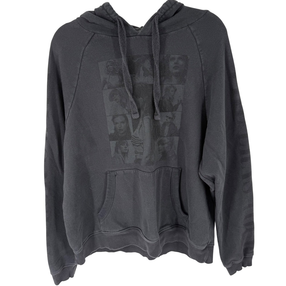 Taylor Swift The Eras Tour Hoodie Unisex Medium Washed Black Graphic Pullover